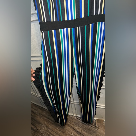 Multi Colored/ Ruffle Stripe Jumpsuit - Picture 3 of 4